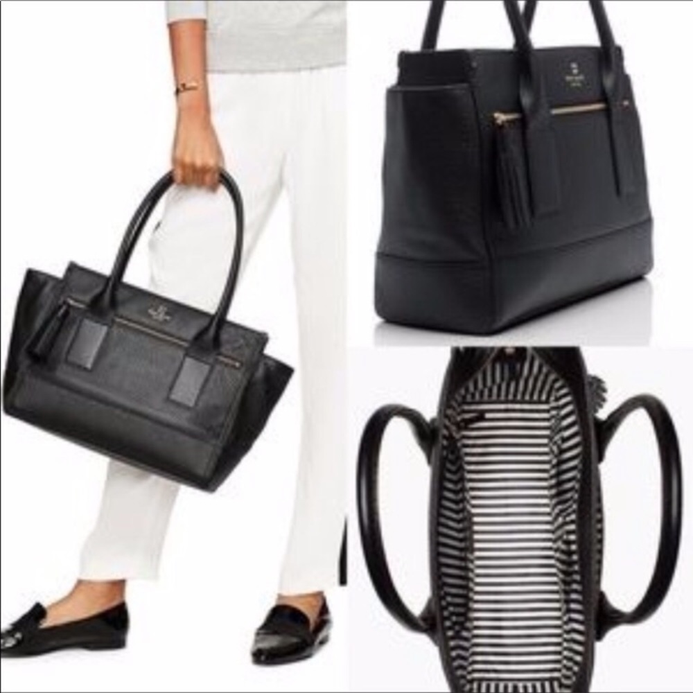 Kate Spade Avenue Oden Black Leather Shoulder Bag